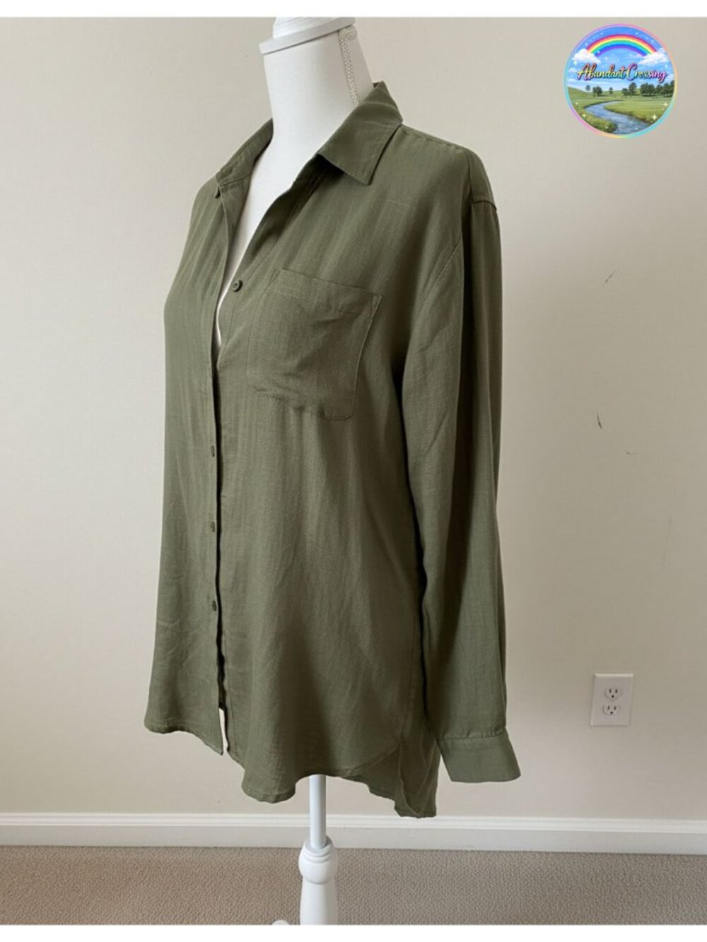 Linen Cotton Button Down Shirt Loose Fit Long Sleeve Blouse